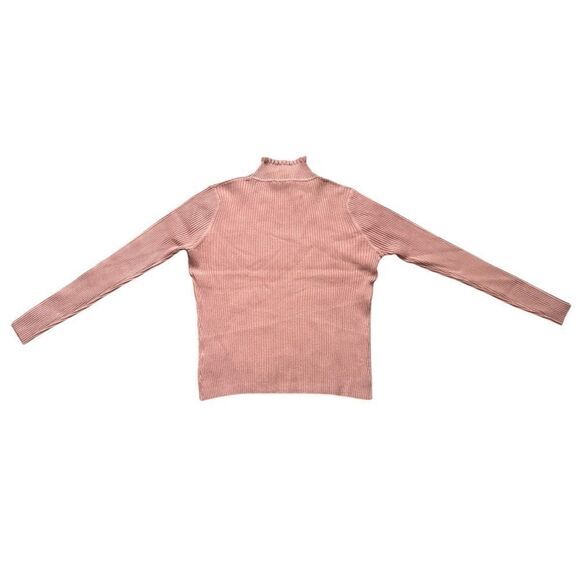 Vila Milano Rustic Oak Long Sleeve Mock Neck Sweater Women’s Size Medium - Picture 2 of 6